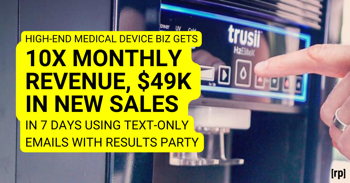 How High-End Medical Device businesses achieve $49,043.50 in sales in 7 days with the Results Party-1